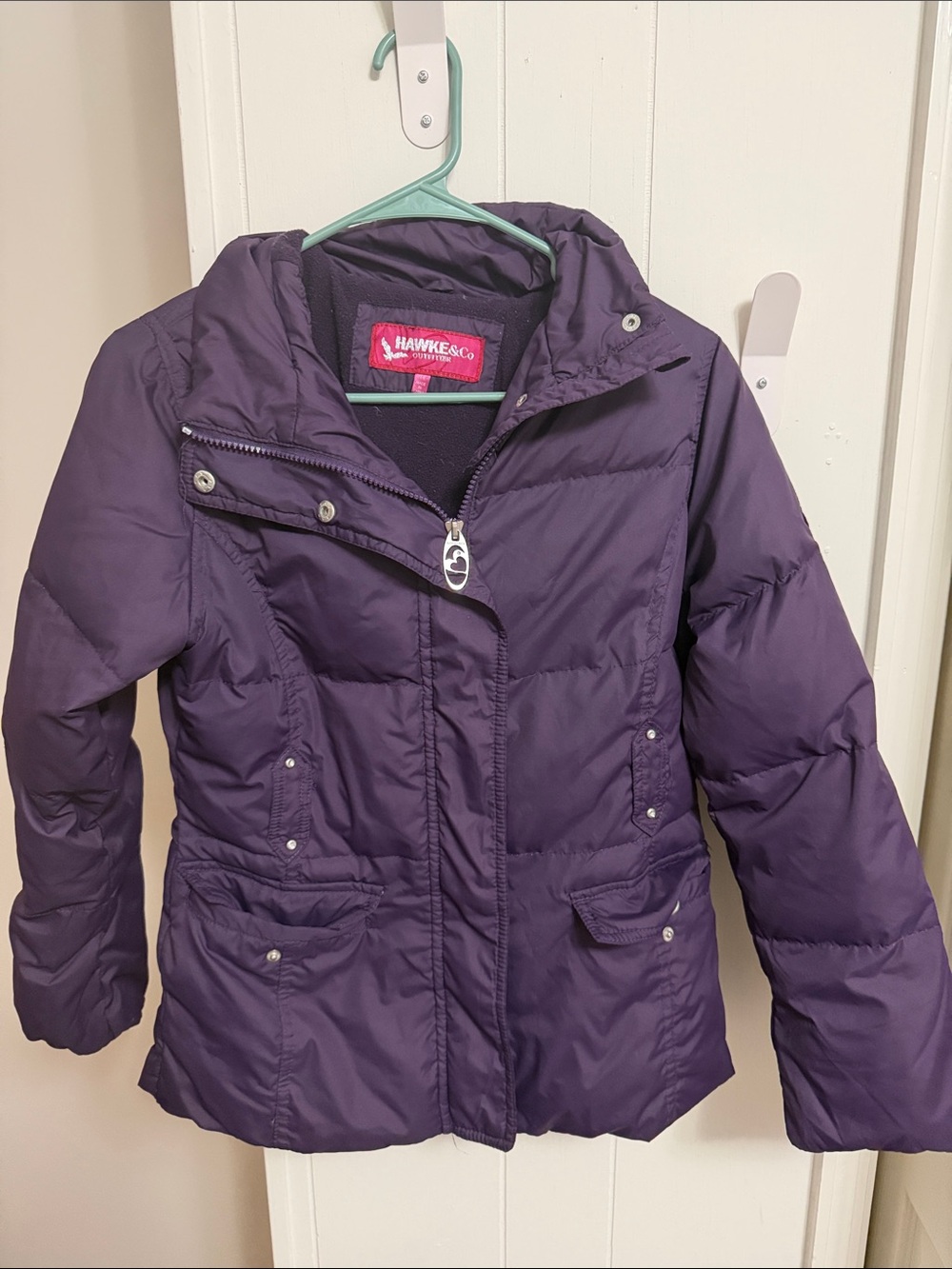 Hawke & Co girls Deep Purple Quilted Puffer Coat